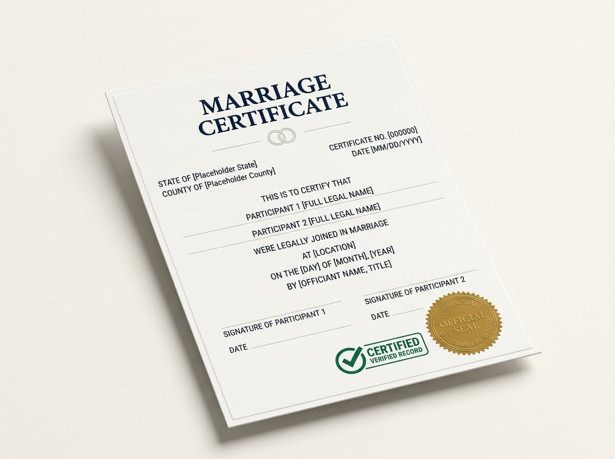 Traducción certificada de acta de matrimonio al inglés con sello de certificación